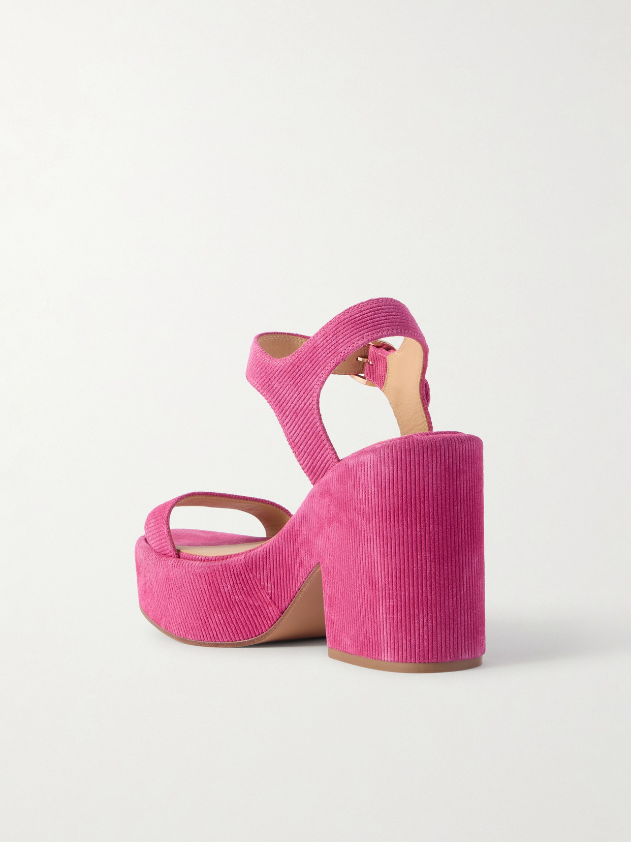 Gabriela Hearst Iman Ribbed Suede Sandals In Multi