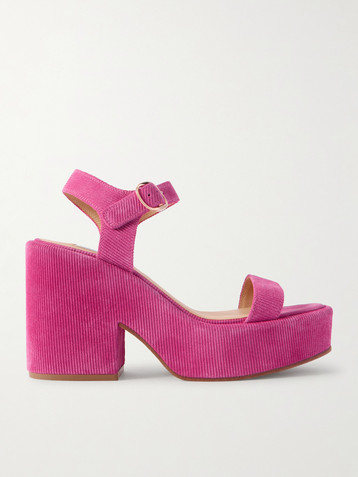 Gabriela Hearst Iman 100 ribbed suede sandals