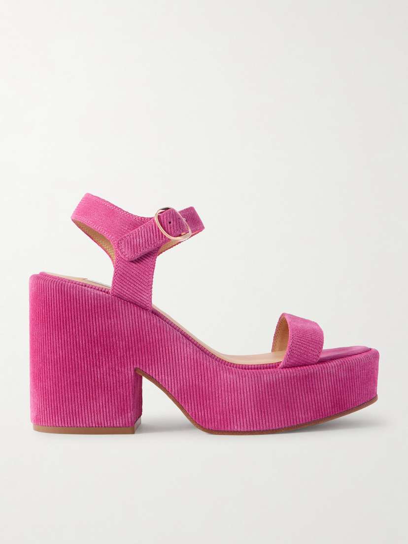 Gabriela Hearst Iman Ribbed Suede Sandals