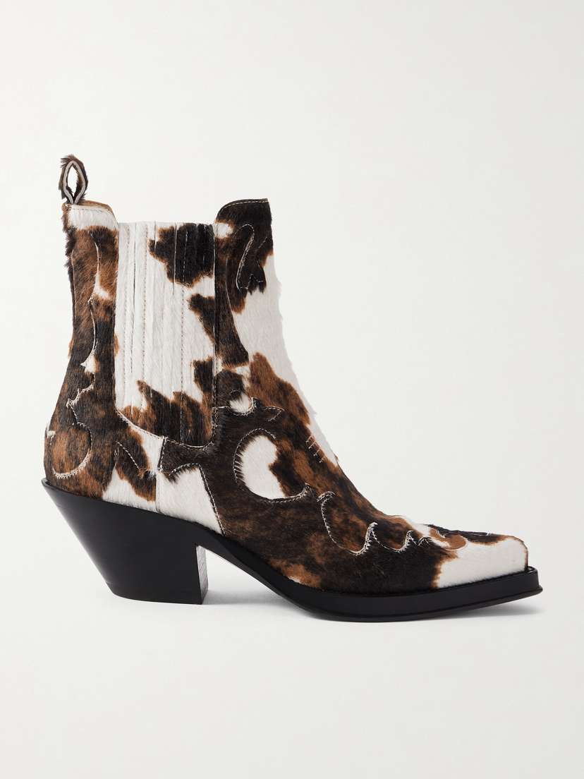 Gabriela Hearst Cassidy Cow-print Calf Hair Ankle Boots