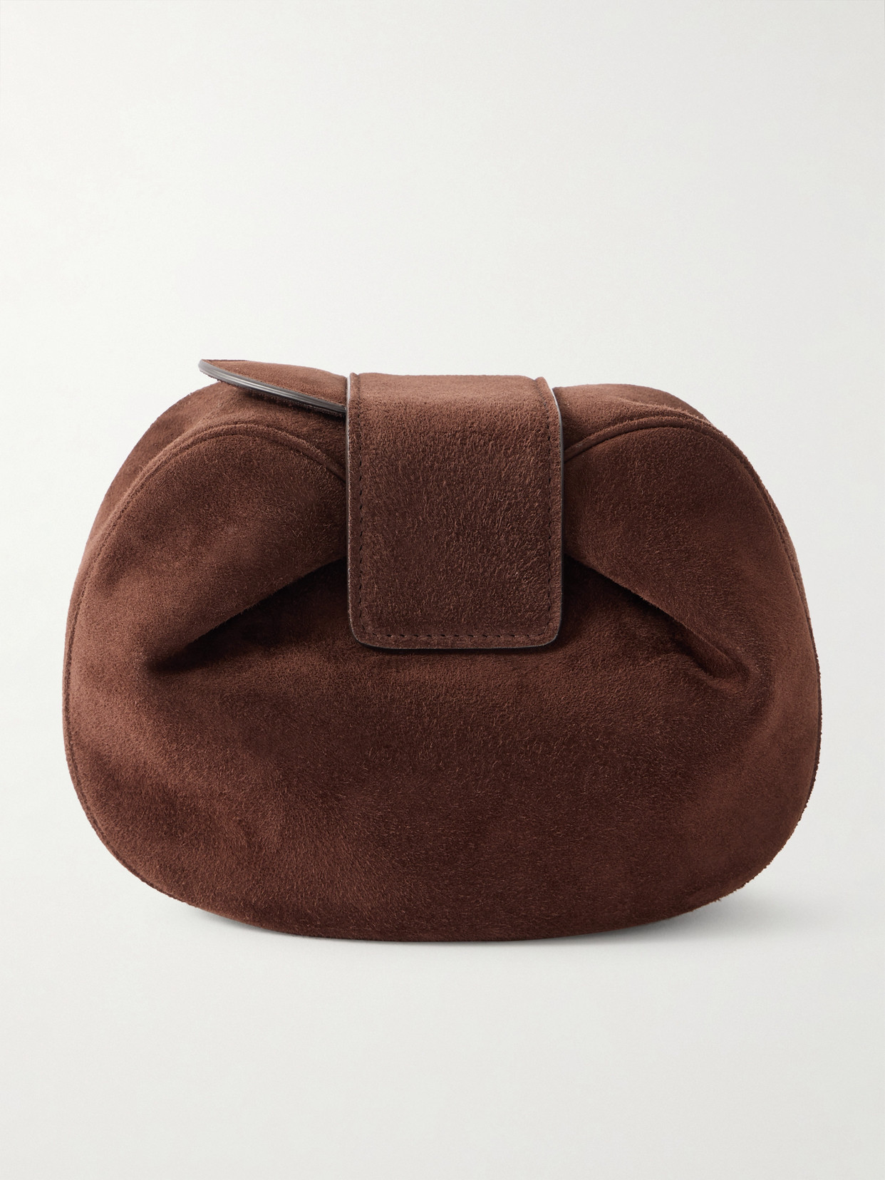 Gabriela Hearst Soft Demi Suede Clutch In Brown