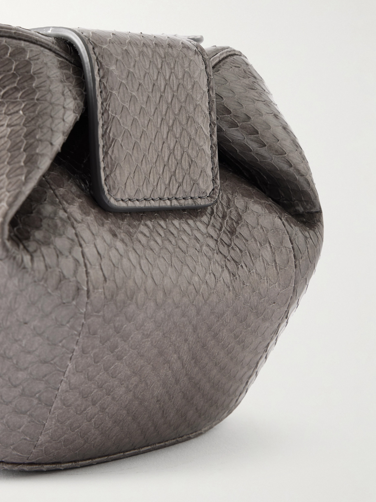 Gabriela Hearst Soft Demi Snake-effect Leather Clutch In Gray