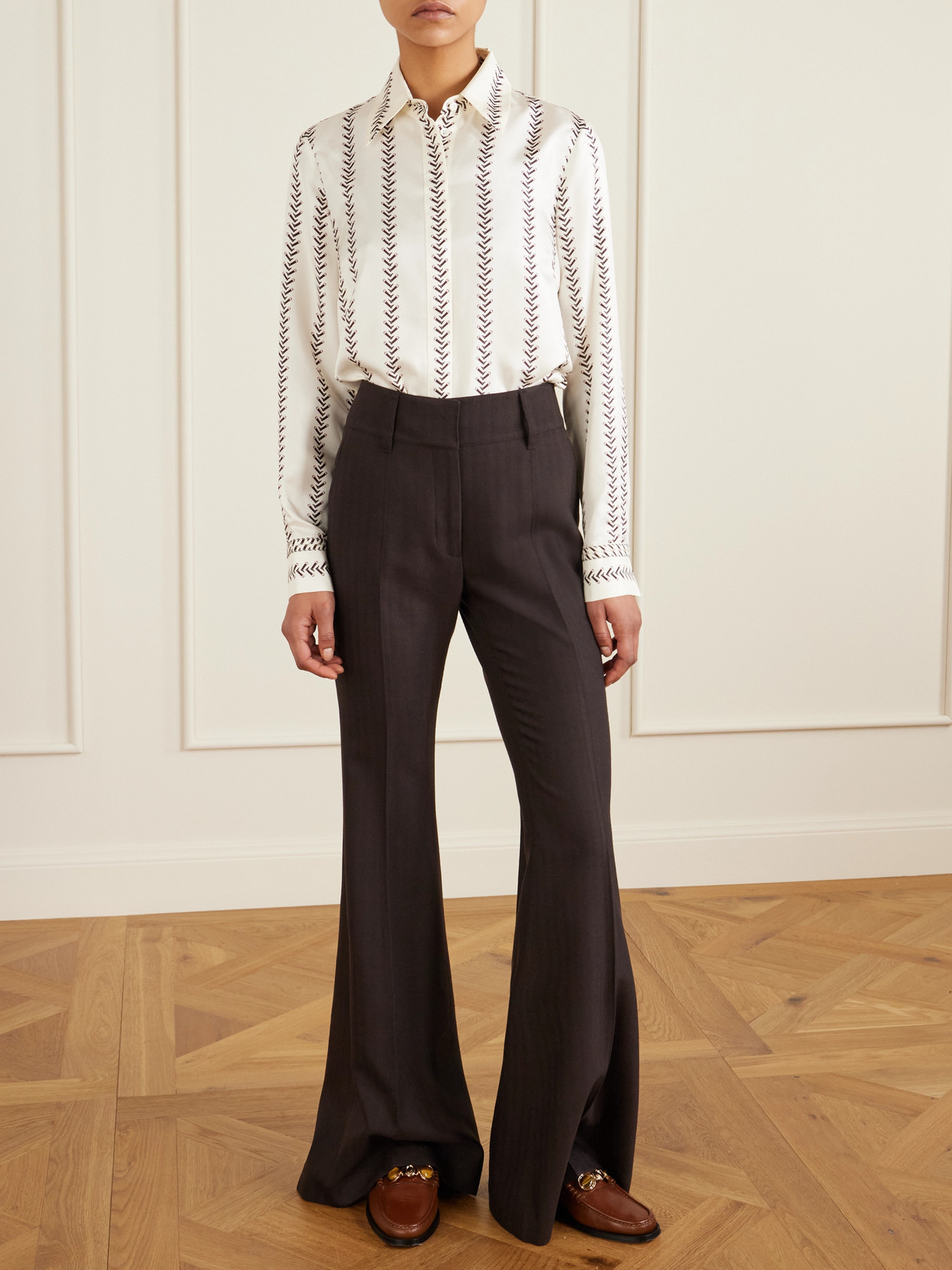 Gabriela Hearst Melchora Embellished Leather Loafers In Brown