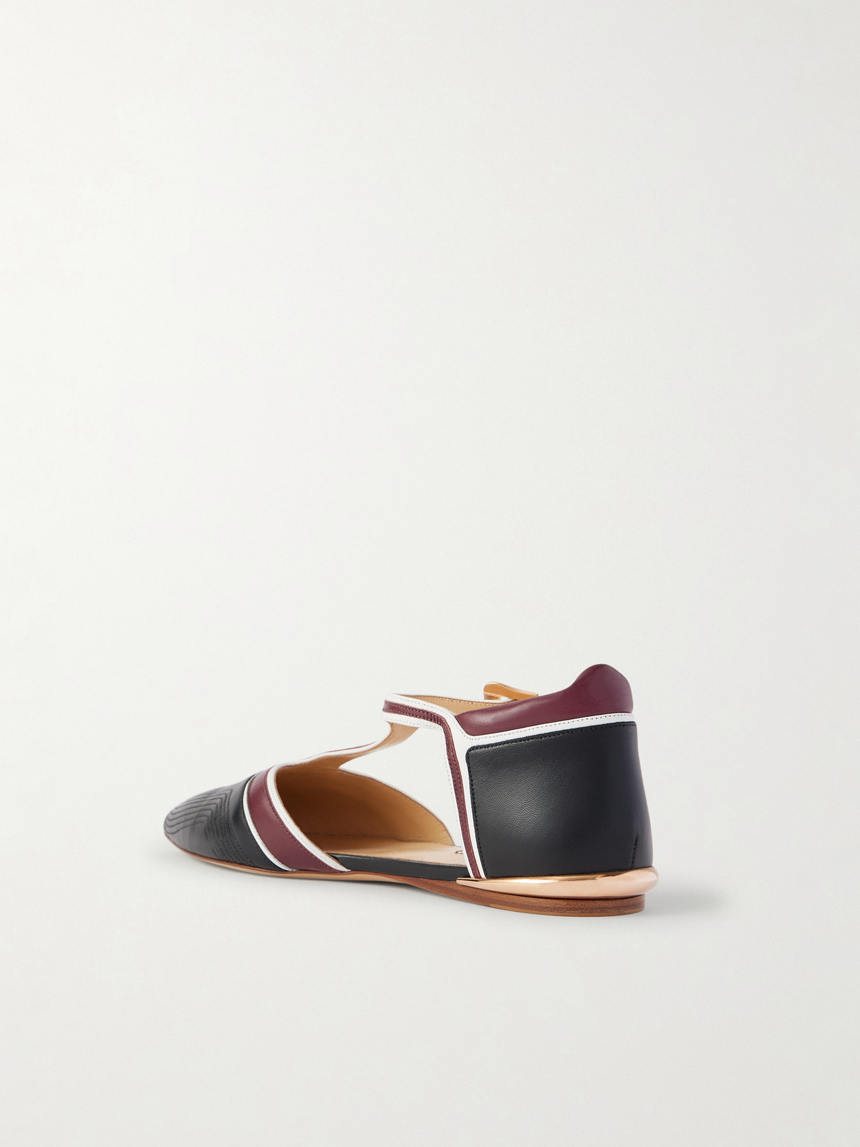 Leya Moto Color-Block Leather Point-Toe Flats