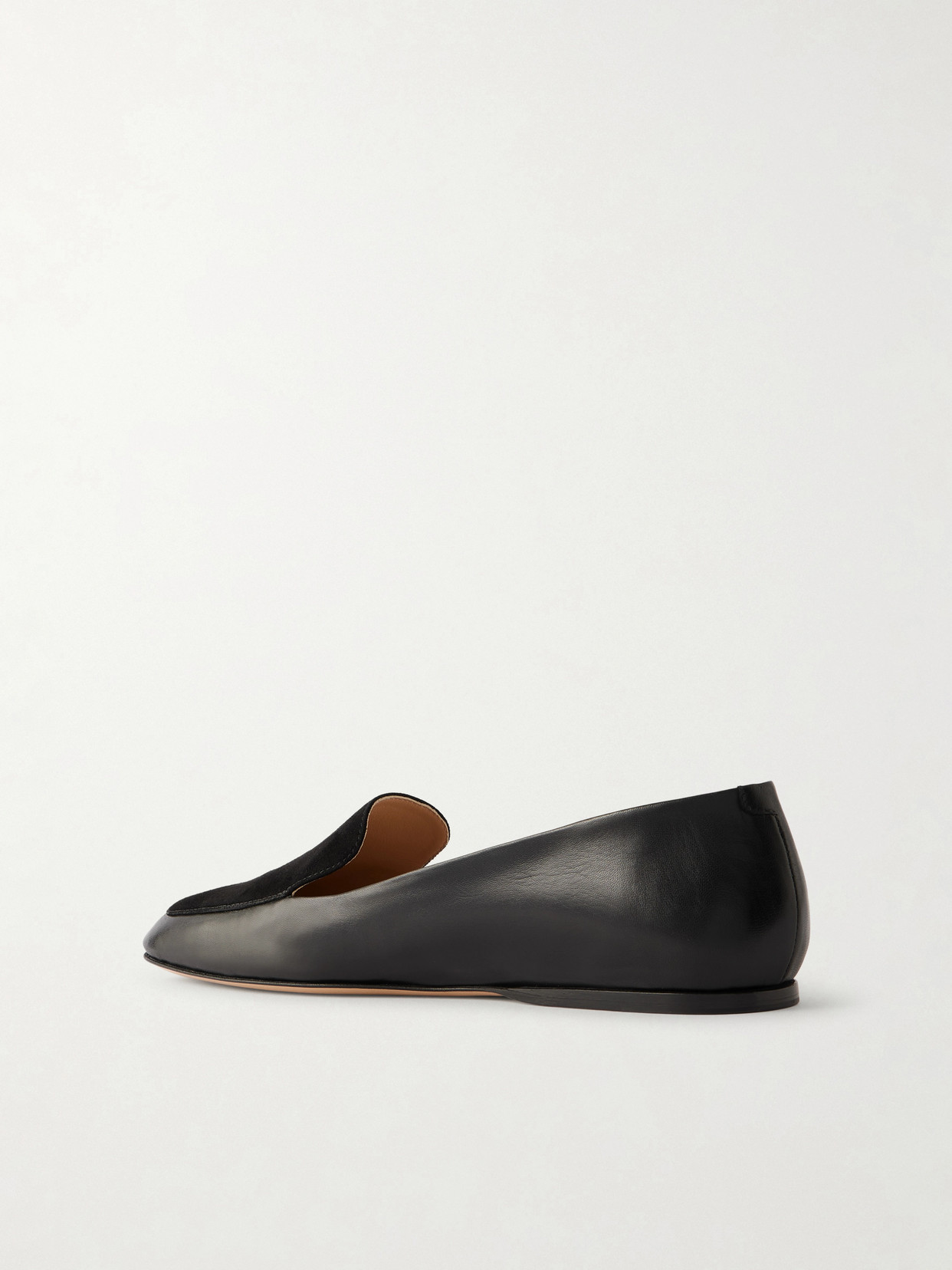 Gabriela Hearst Aveda Flat Loafer In Black Leather & Suede