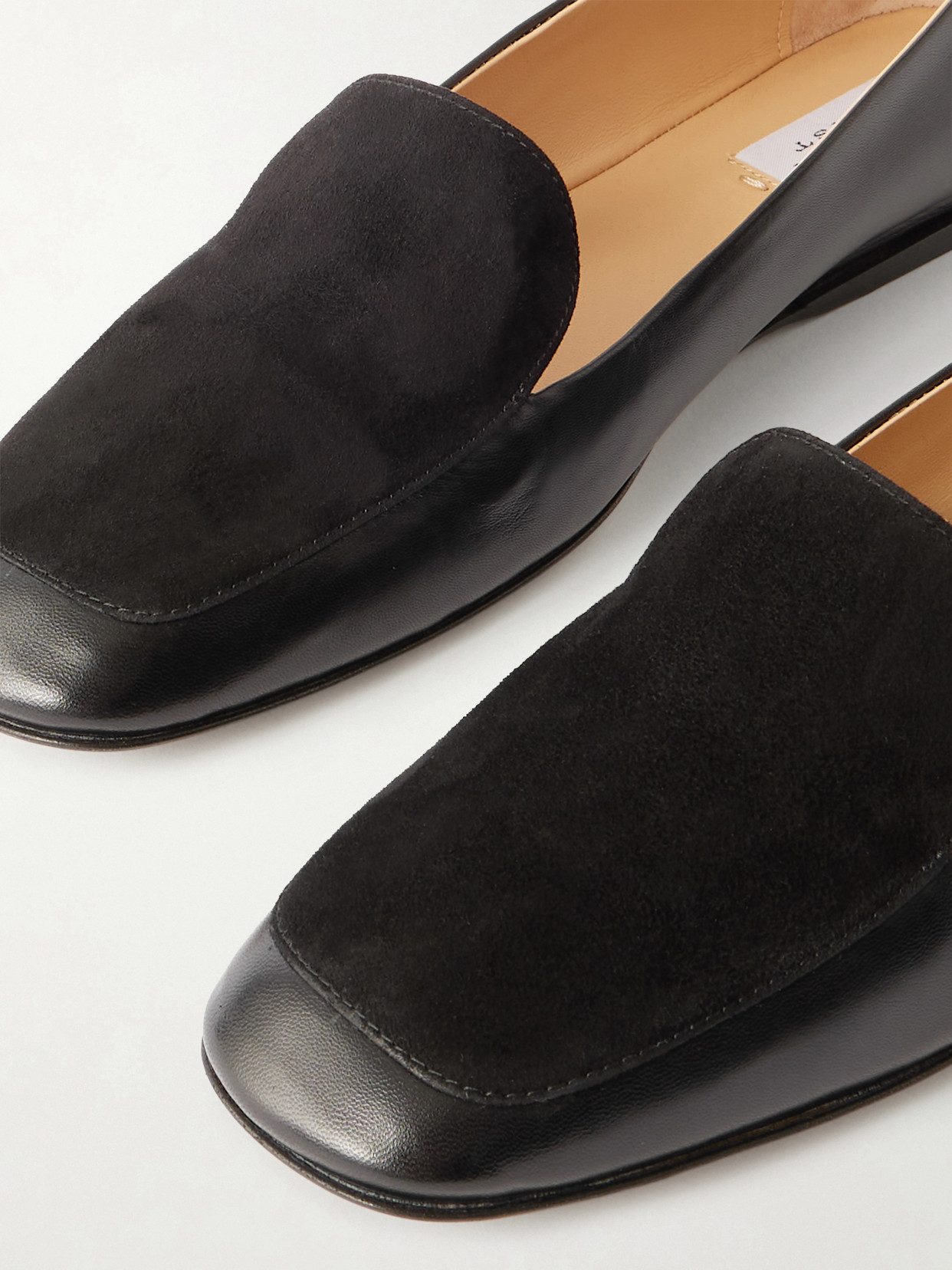 Gabriela Hearst Aveda Flat Loafer In Black Leather & Suede