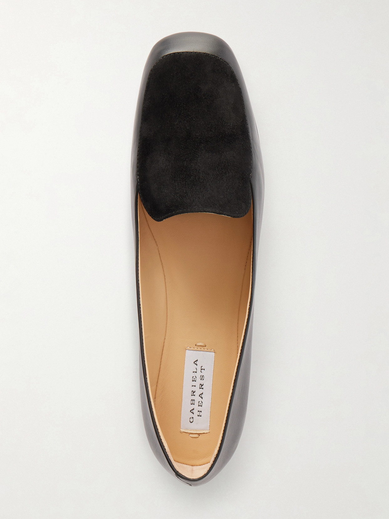 Gabriela Hearst Aveda Flat Loafer In Black Leather & Suede