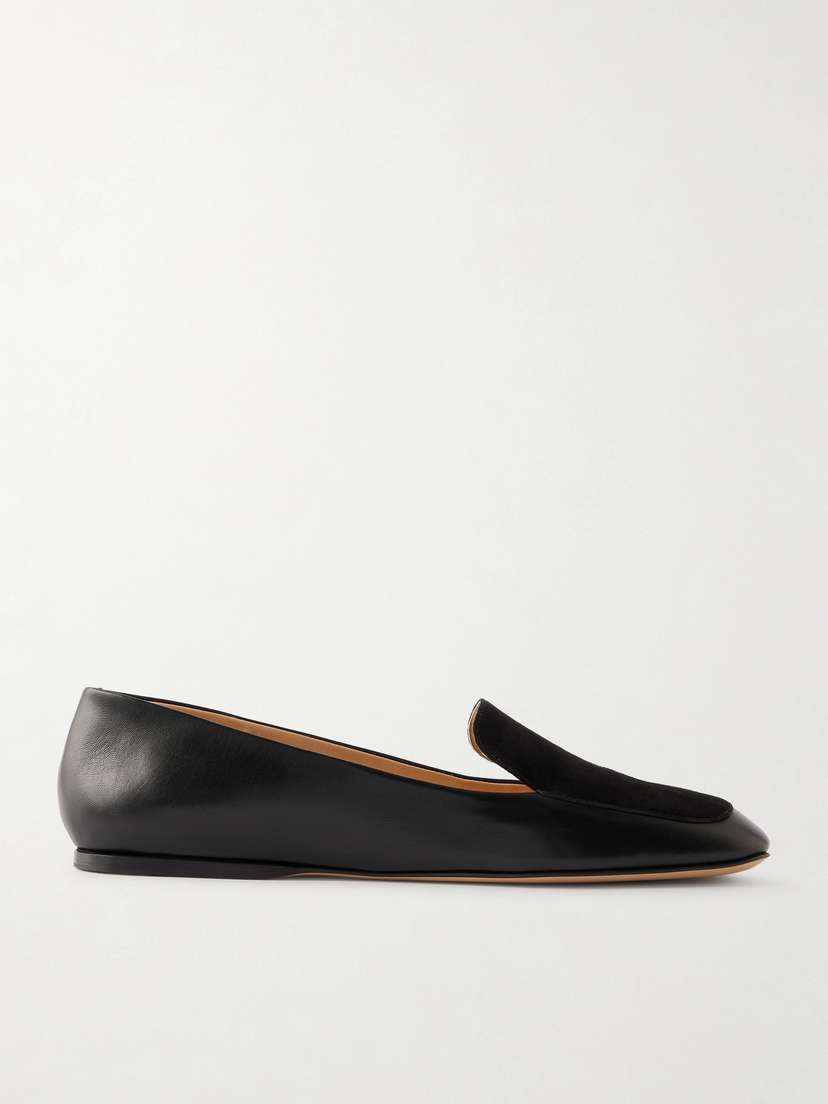 Gabriela Hearst Aveda Suede-trimmed Leather Loafers