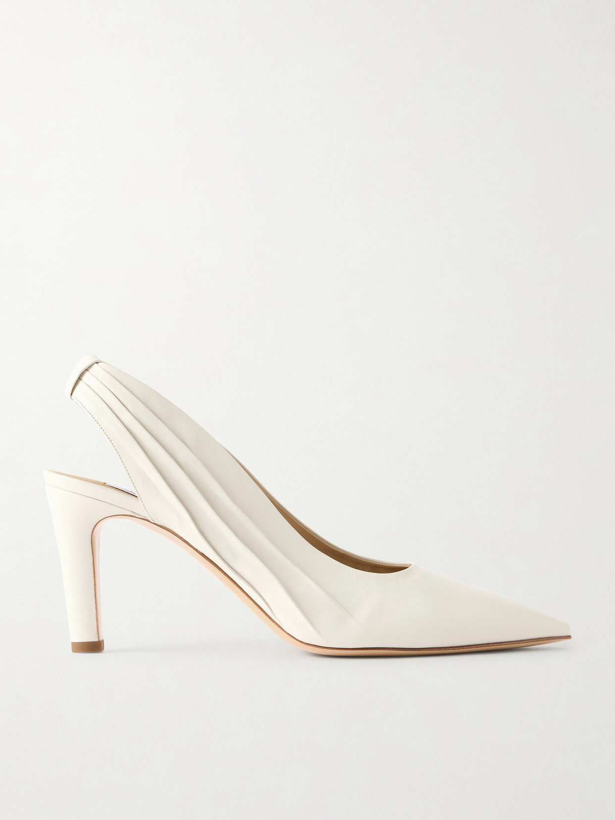 Gabriela Hearst Amari Ruched Leather Slingback Pumps In Neutral