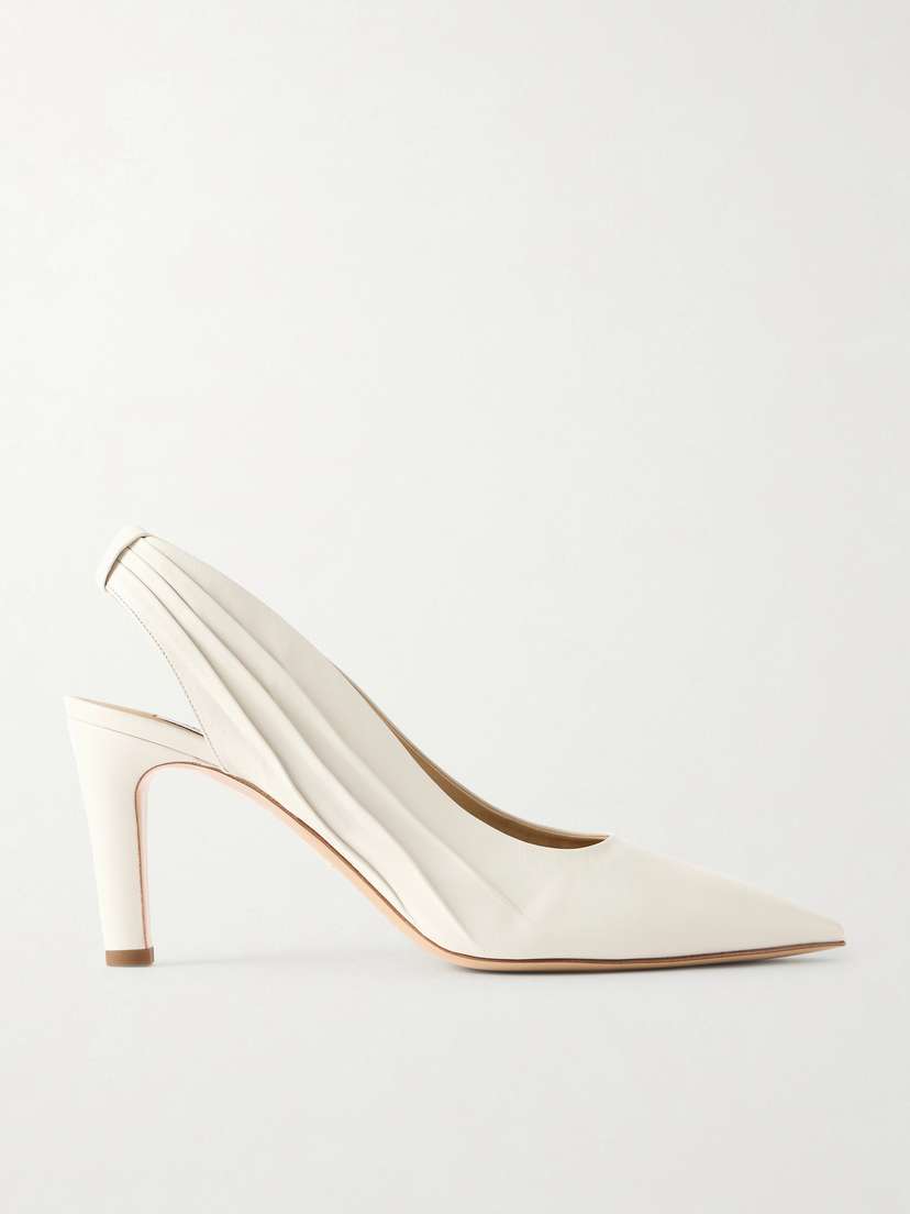 Gabriela Hearst Amari Ruched Leather Slingback Pumps