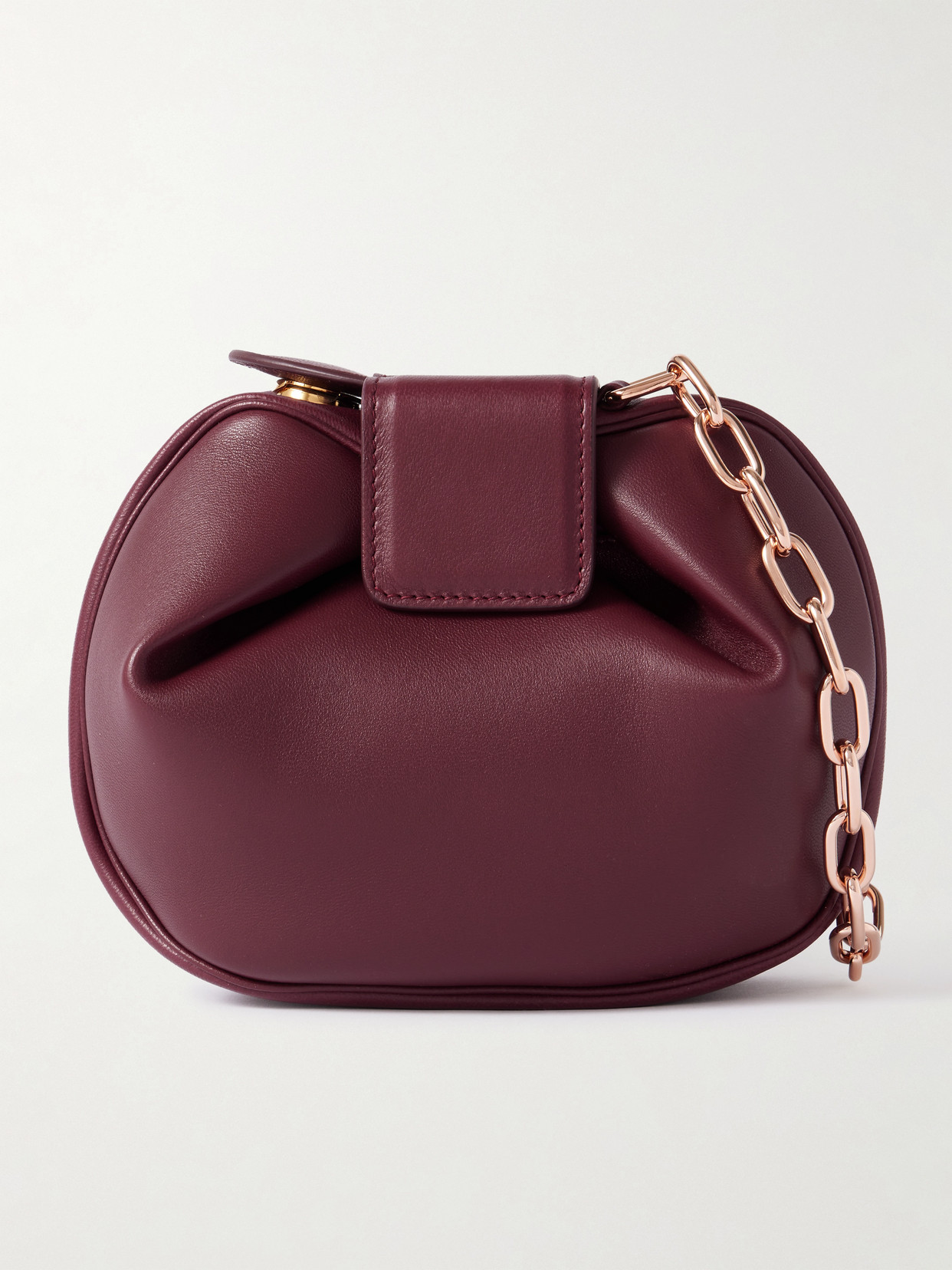 Gabriela Hearst Soft Demi Leather Clutch In Burgundy