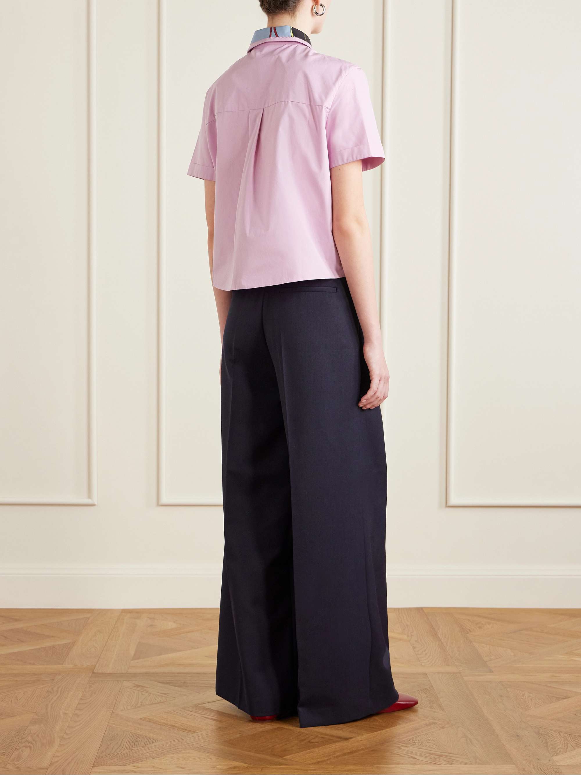 MARNI Embroidered floral-print cotton-poplin shirt | NET-A-PORTER