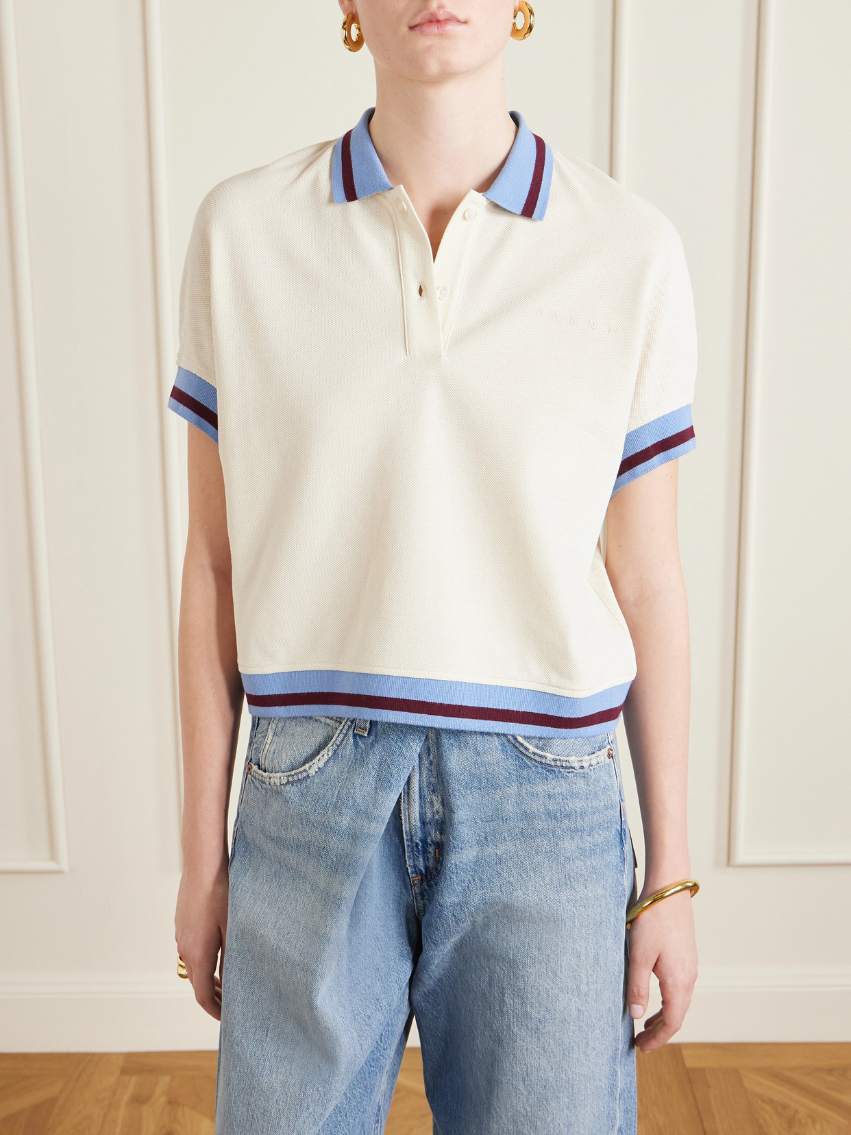 Striped Cotton-Piqué Polo
