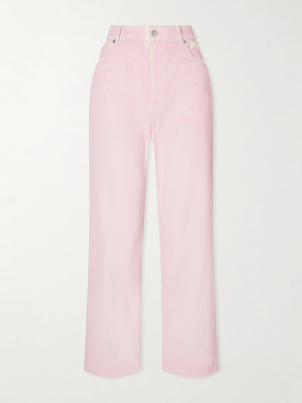 Distressed High-Rise Wide- Leg