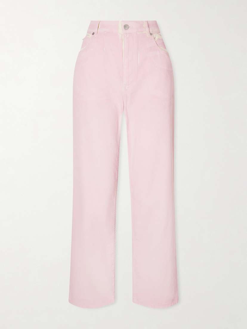 Marni Distressed High-rise Wide-leg Denim Jeans