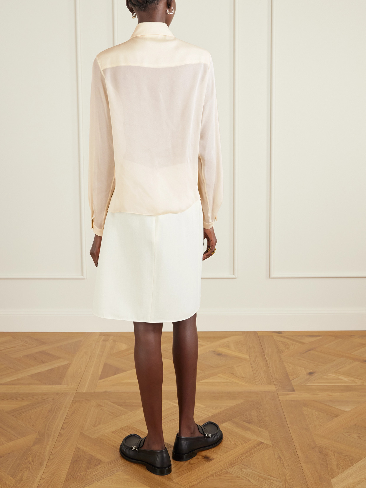 Marni Ruffled Crepe-trimmed Silk Shirt In Multi