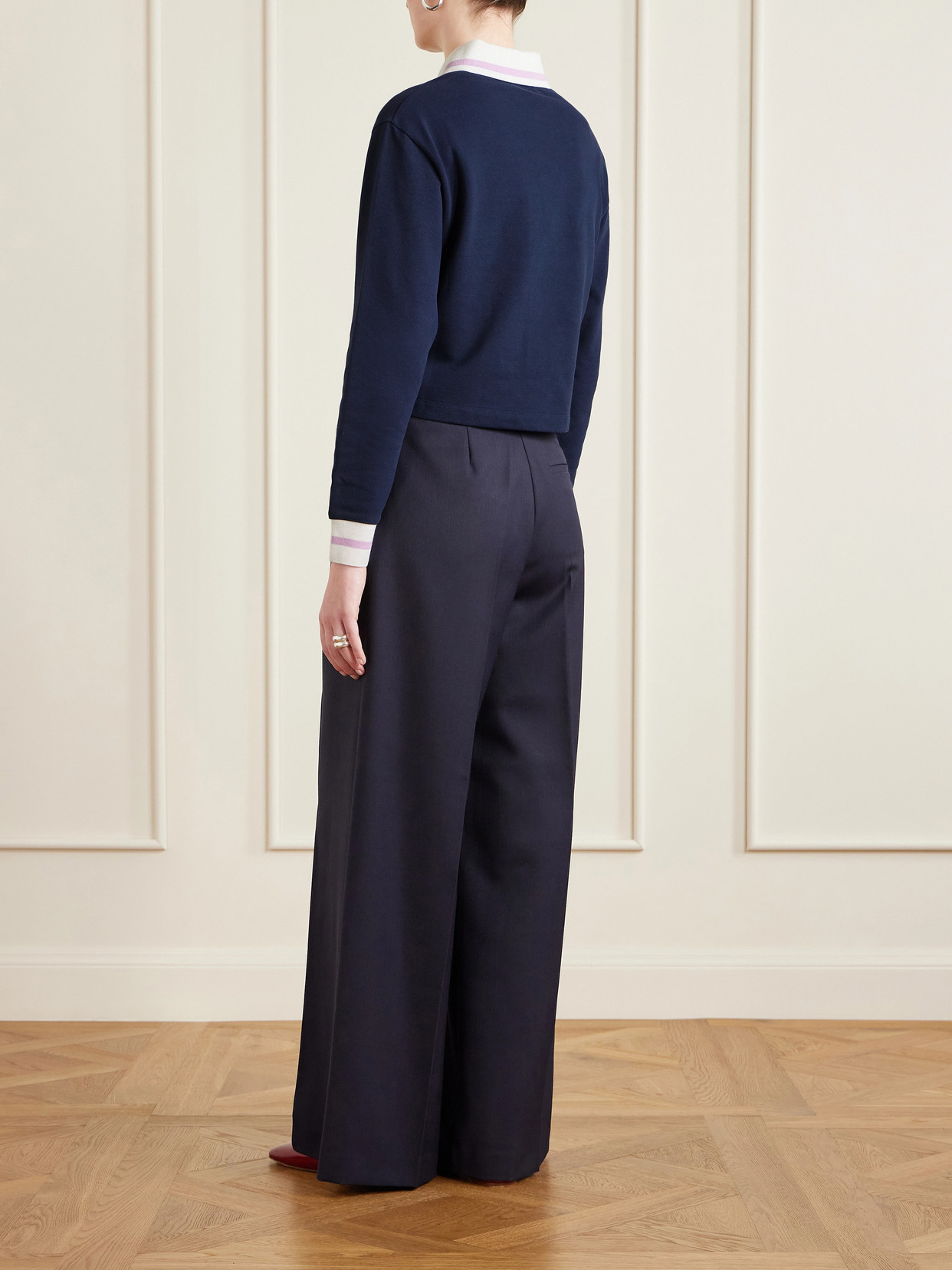 Striped Embroidered Cotton-Piqué Polo