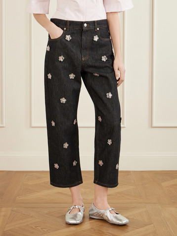 Marni Appliquéd straight-leg jeans