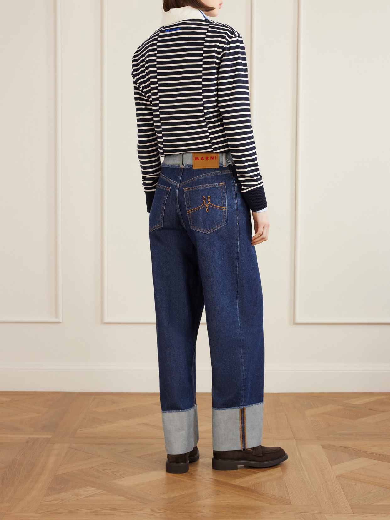 High-Rise Straight-Leg Denim Jeans