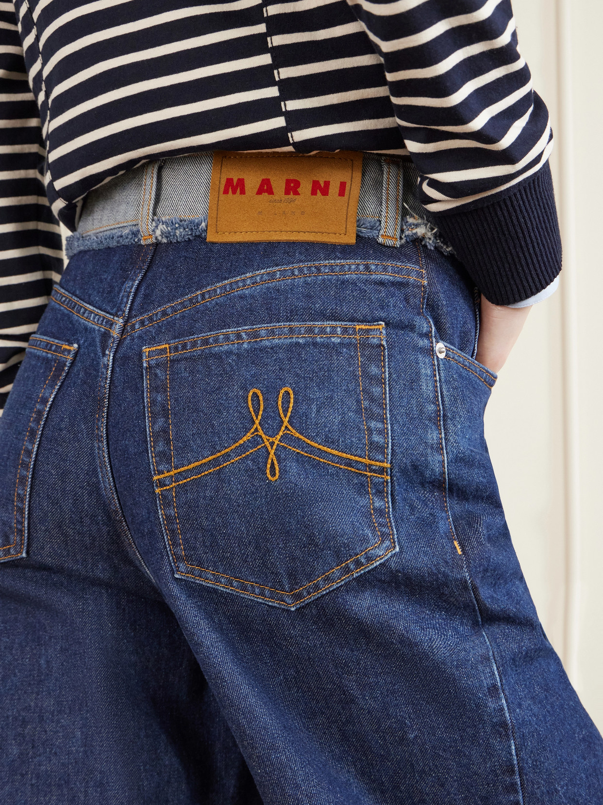 High-Rise Straight-Leg Denim Jeans