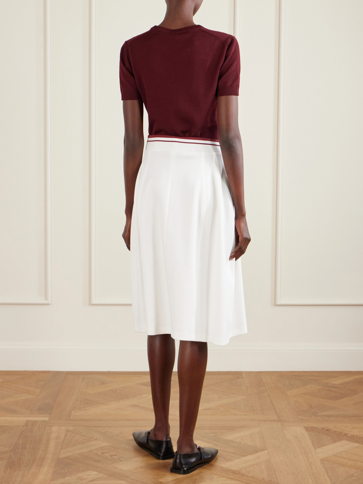 Appliquéd Cotton-Blend Jersey Midi