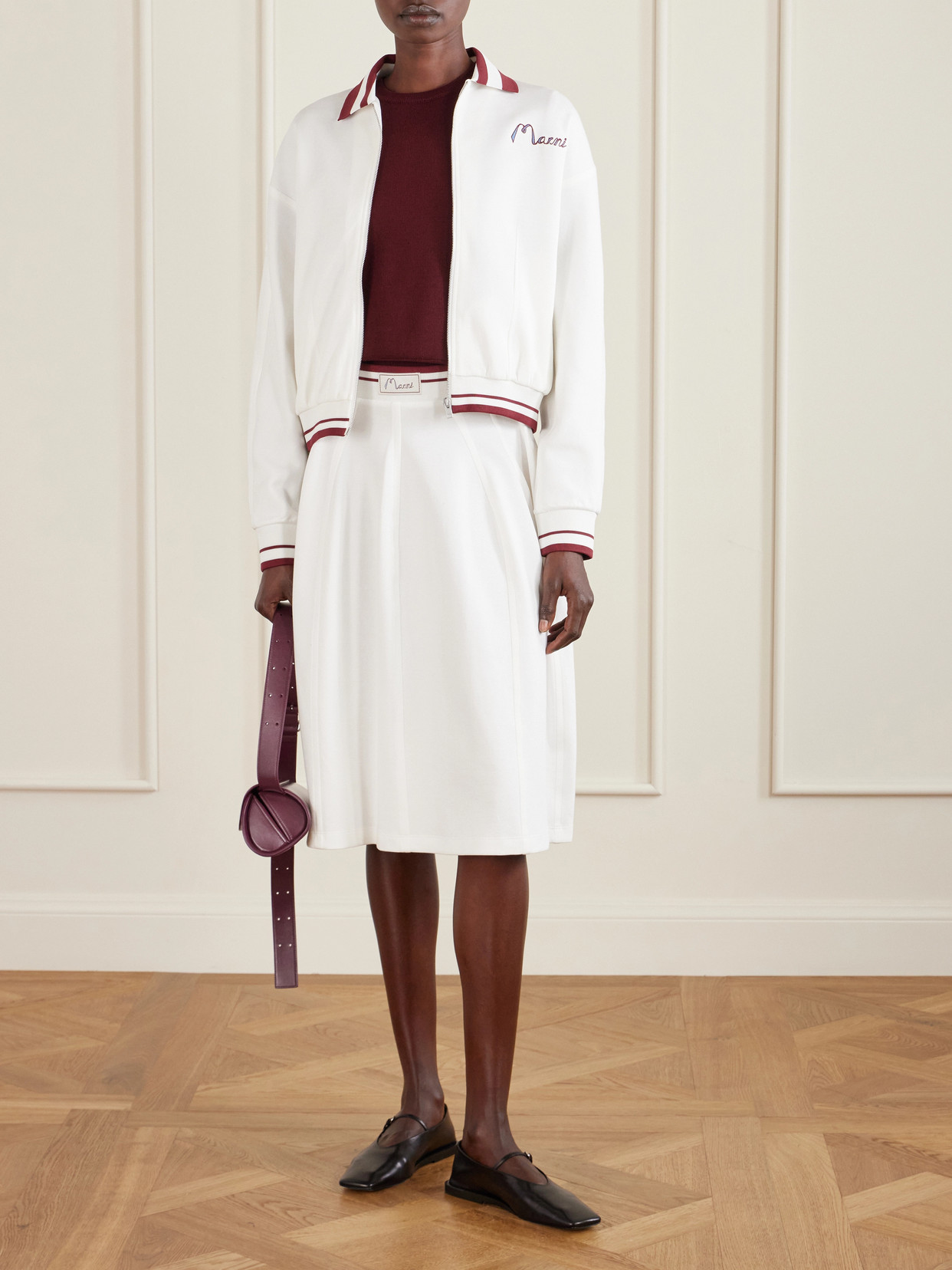 Appliquéd Cotton-Blend Jersey Midi