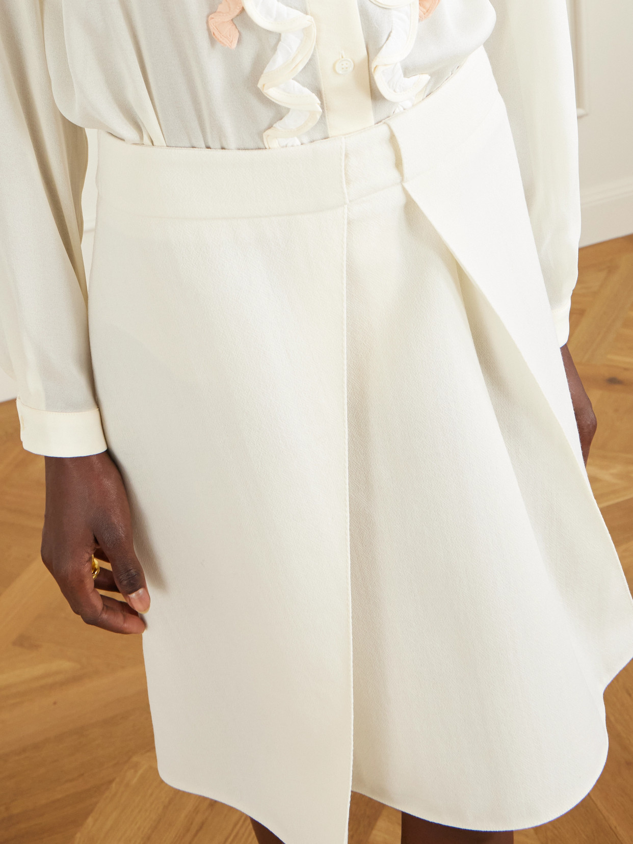 Marni Pleated-detail Mini Skirt In White