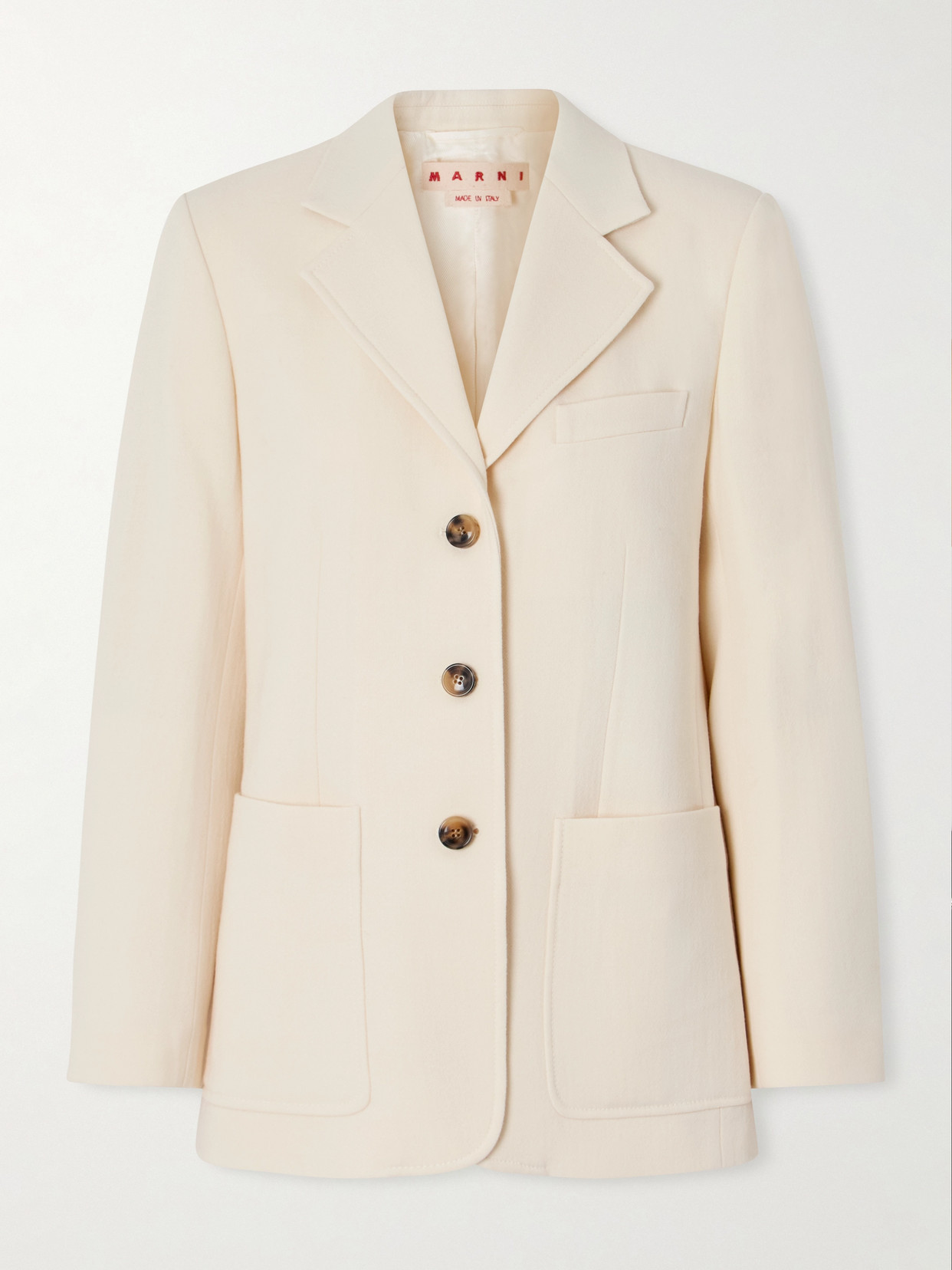 Marni Wool-crepe Blazer In White
