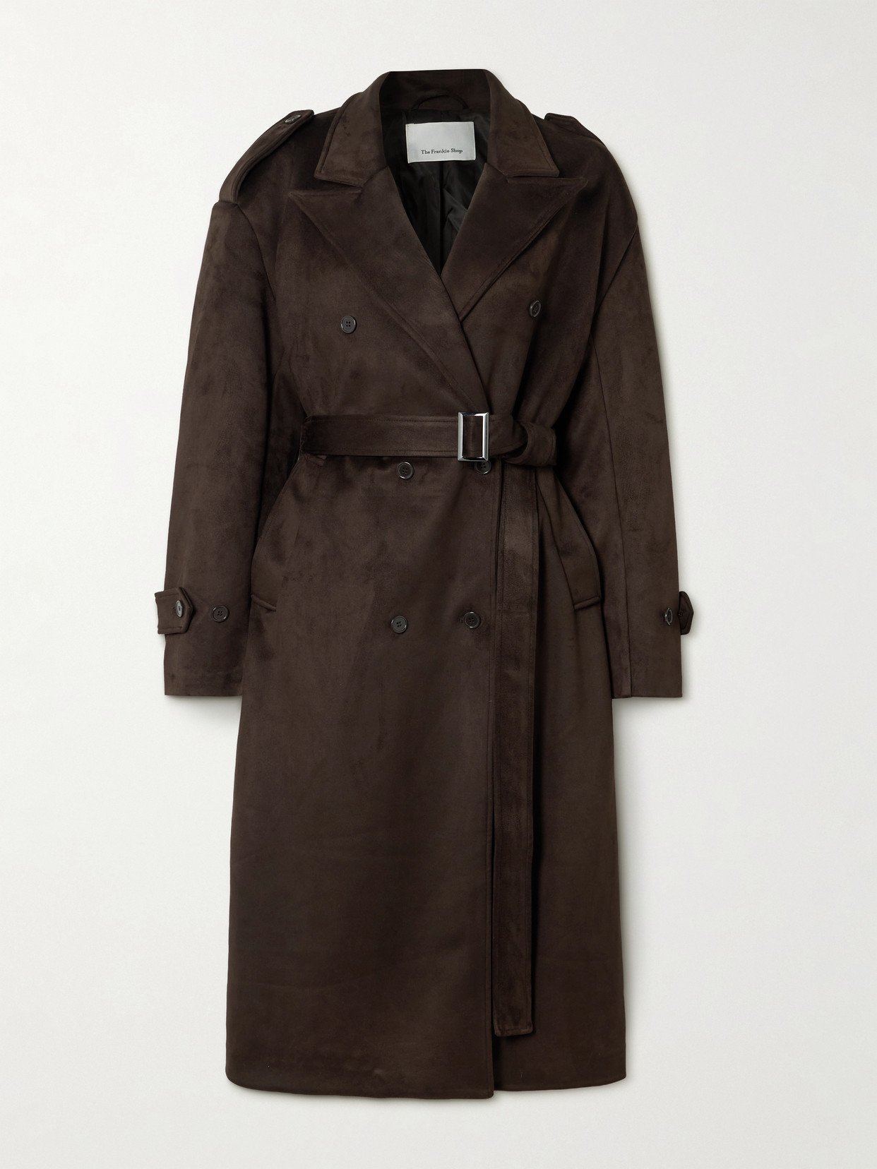 The Frankie Shop Pembroke Brushed Trench Coat In Brown