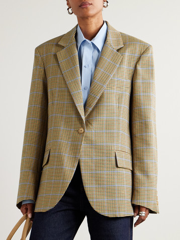 The Frankie Shop Lyra oversized houndstooth woven blazer