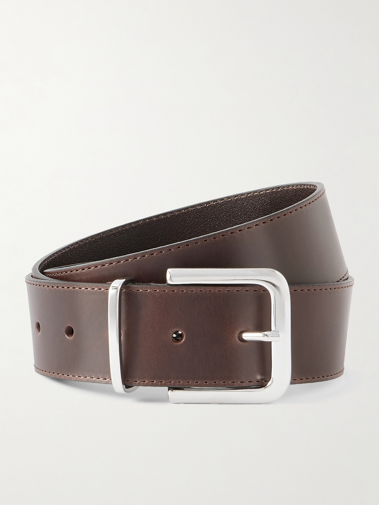 The Frankie Shop Sarno Leather Belt In Brown