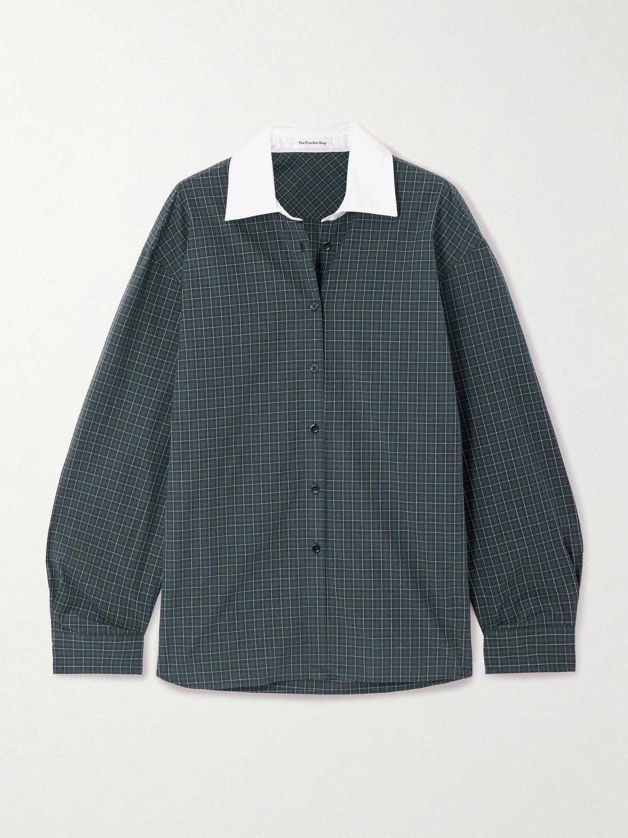The Frankie Shop Hylan Oversized Checked Cotton Shirt In Multi