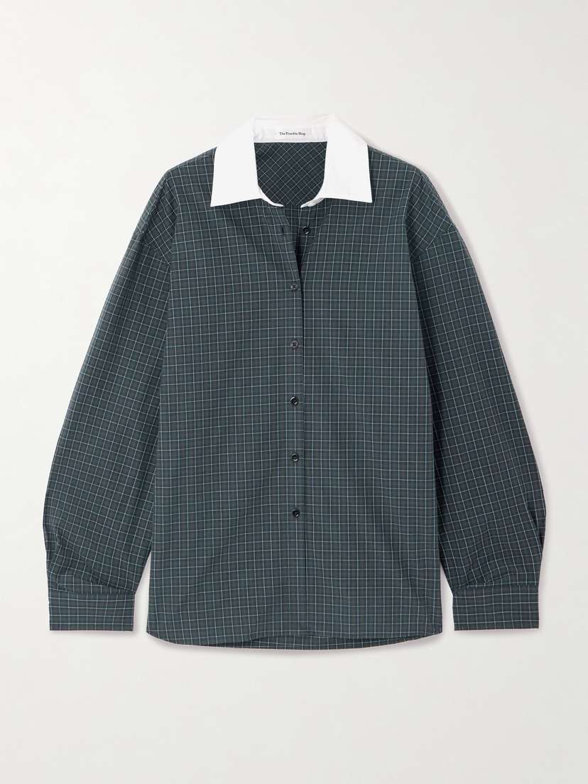 The Frankie Shop Hylan Oversized Checked Cotton Shirt