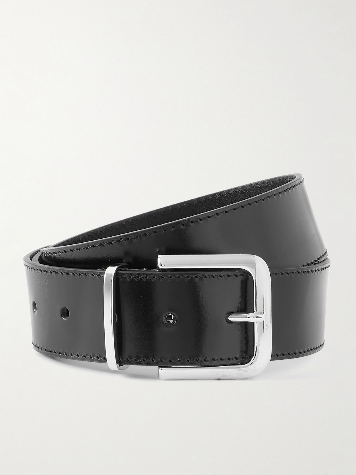 The Frankie Shop Sarno Leather Belt In Black