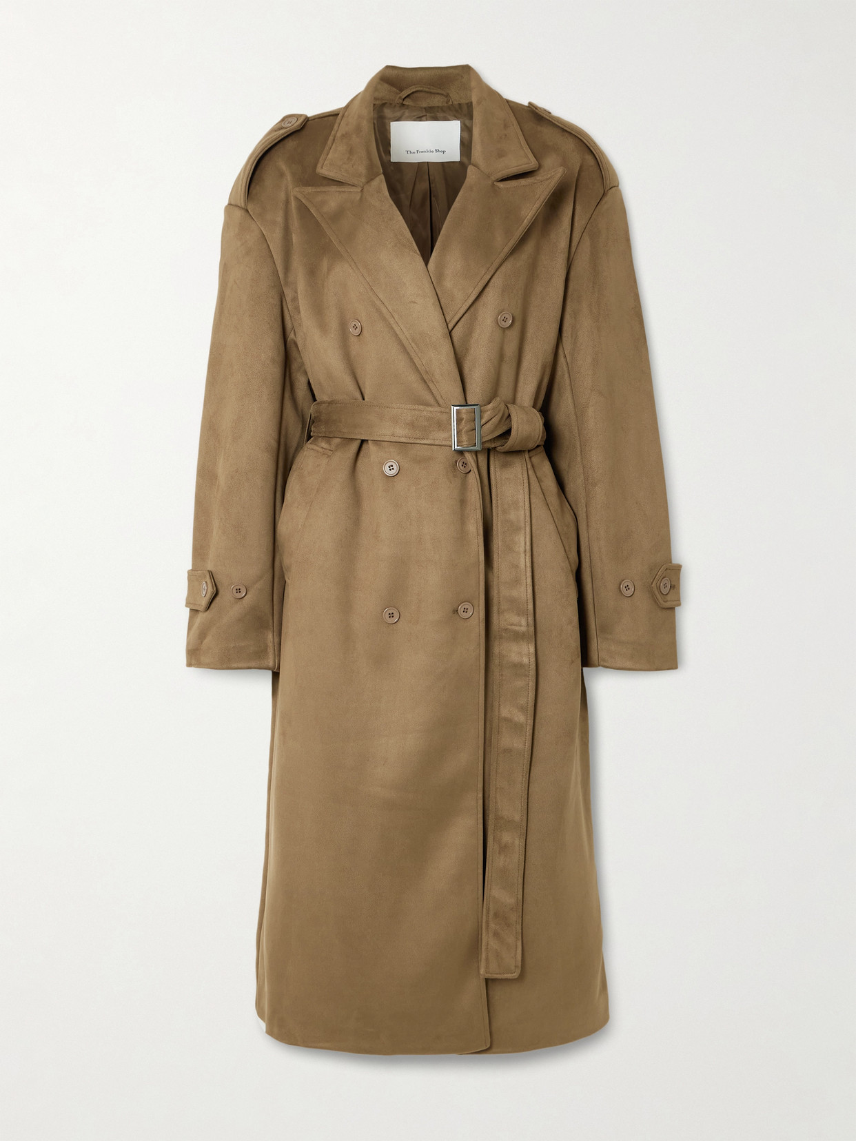 The Frankie Shop Pembroke Brushed Trench Coat In Brown