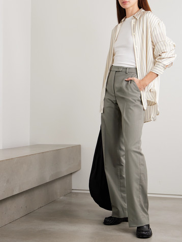 The Frankie Shop Lenora pleated twill straight-leg pants