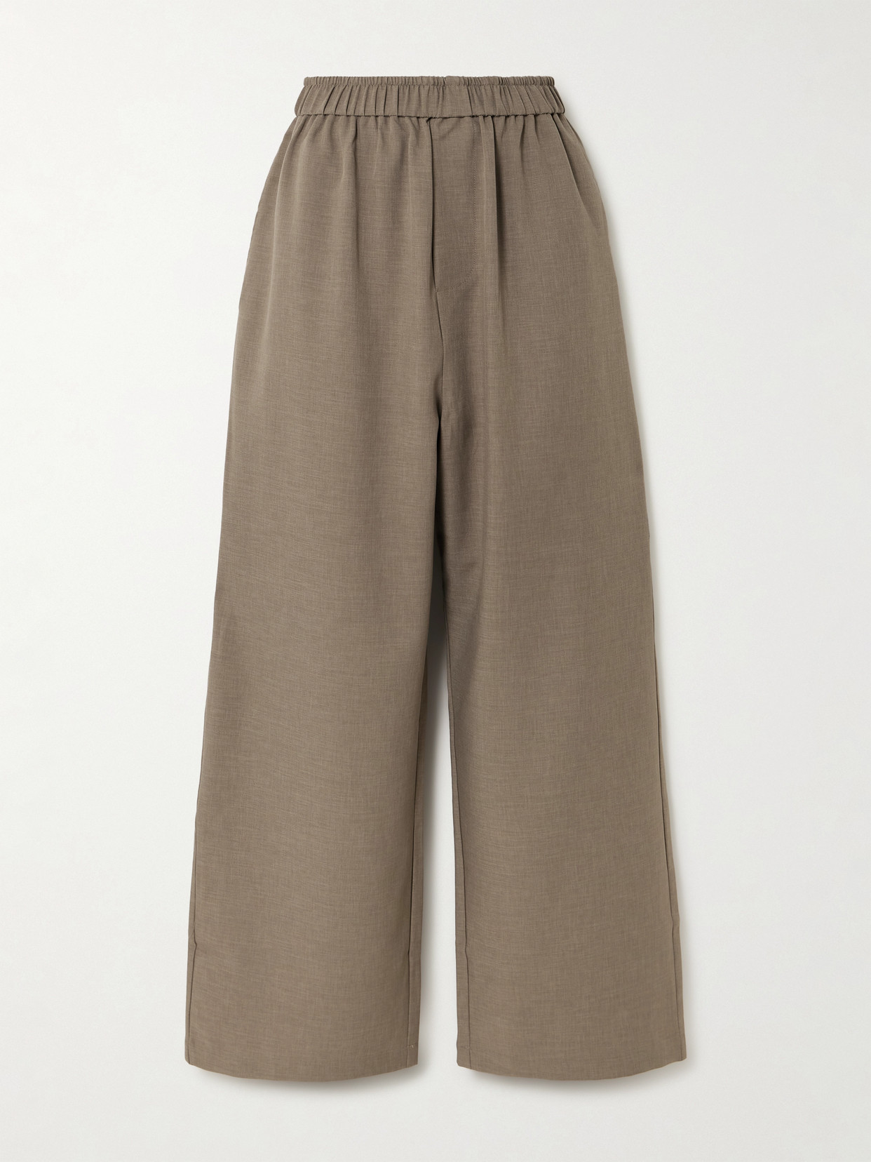 The Frankie Shop Baxter Twill Wide-leg Pants In Brown