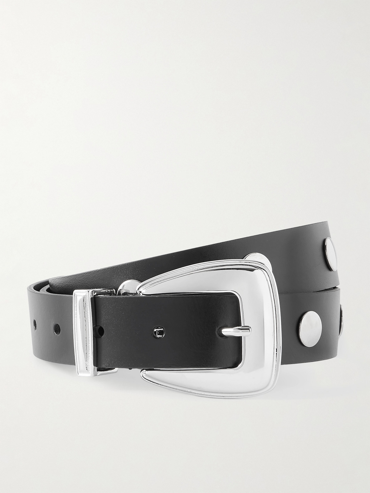 The Frankie Shop Perth Studded Leather Belt In Black
