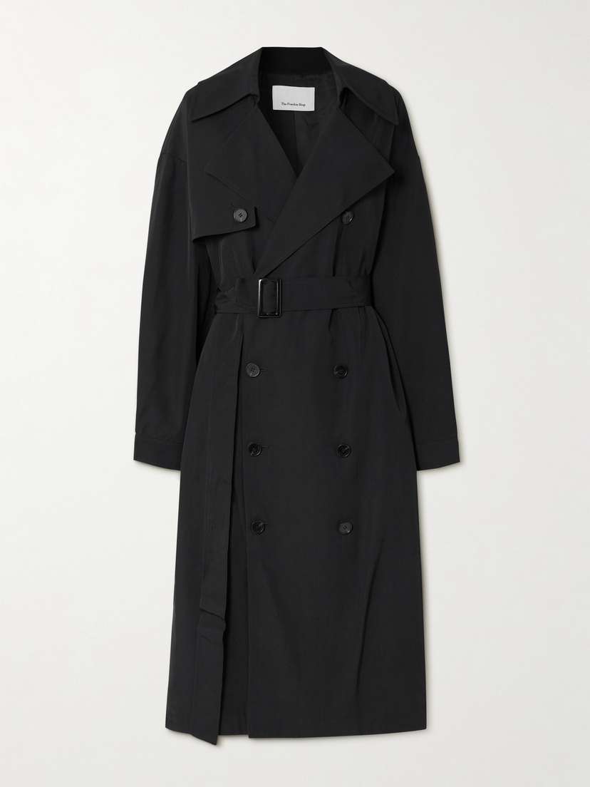 The Frankie Shop Mavis Oversized Double-breasted Gabardine Trench Coat