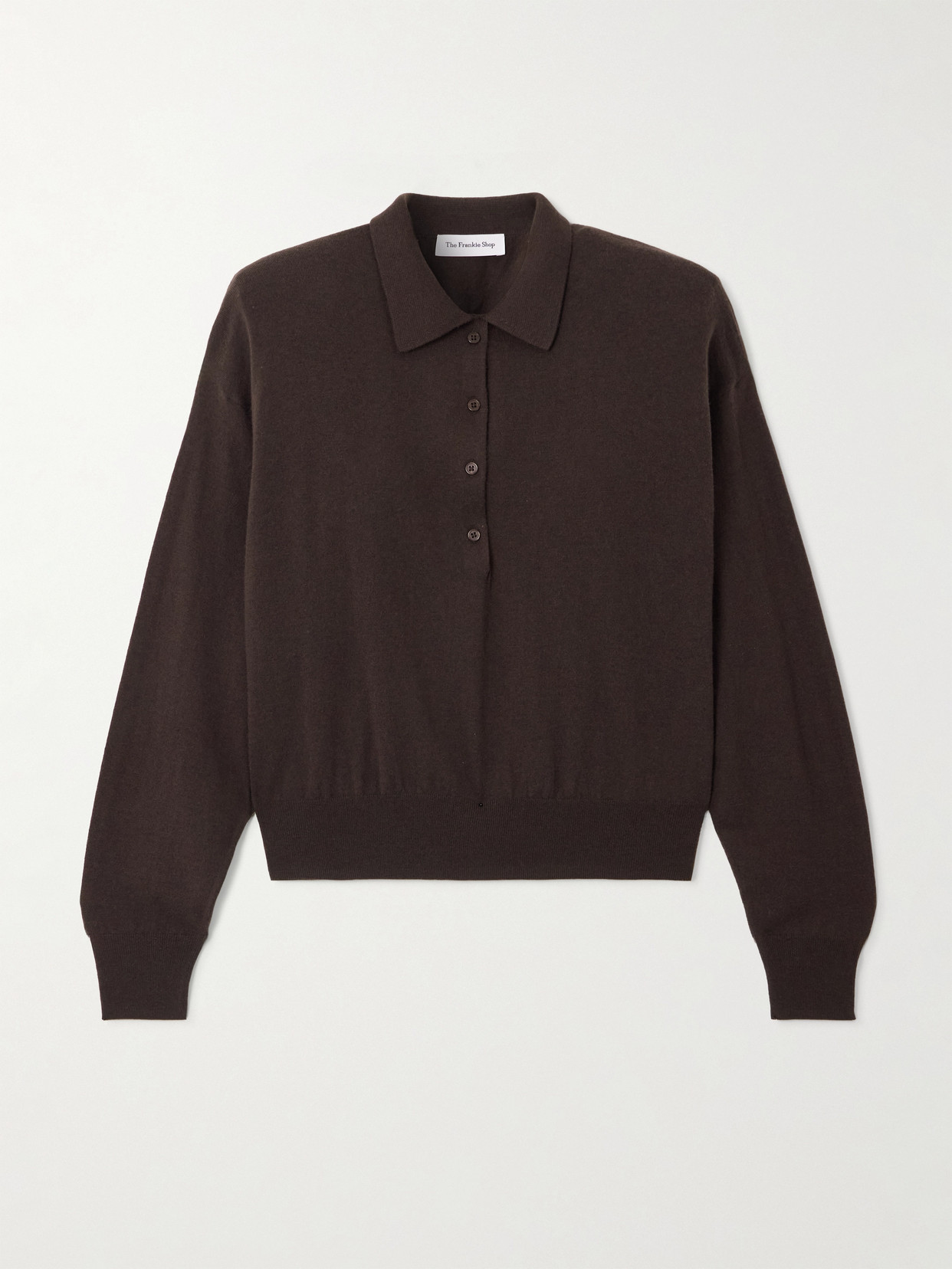The Frankie Shop Croydon Wool-blend Polo Shirt In Burgundy