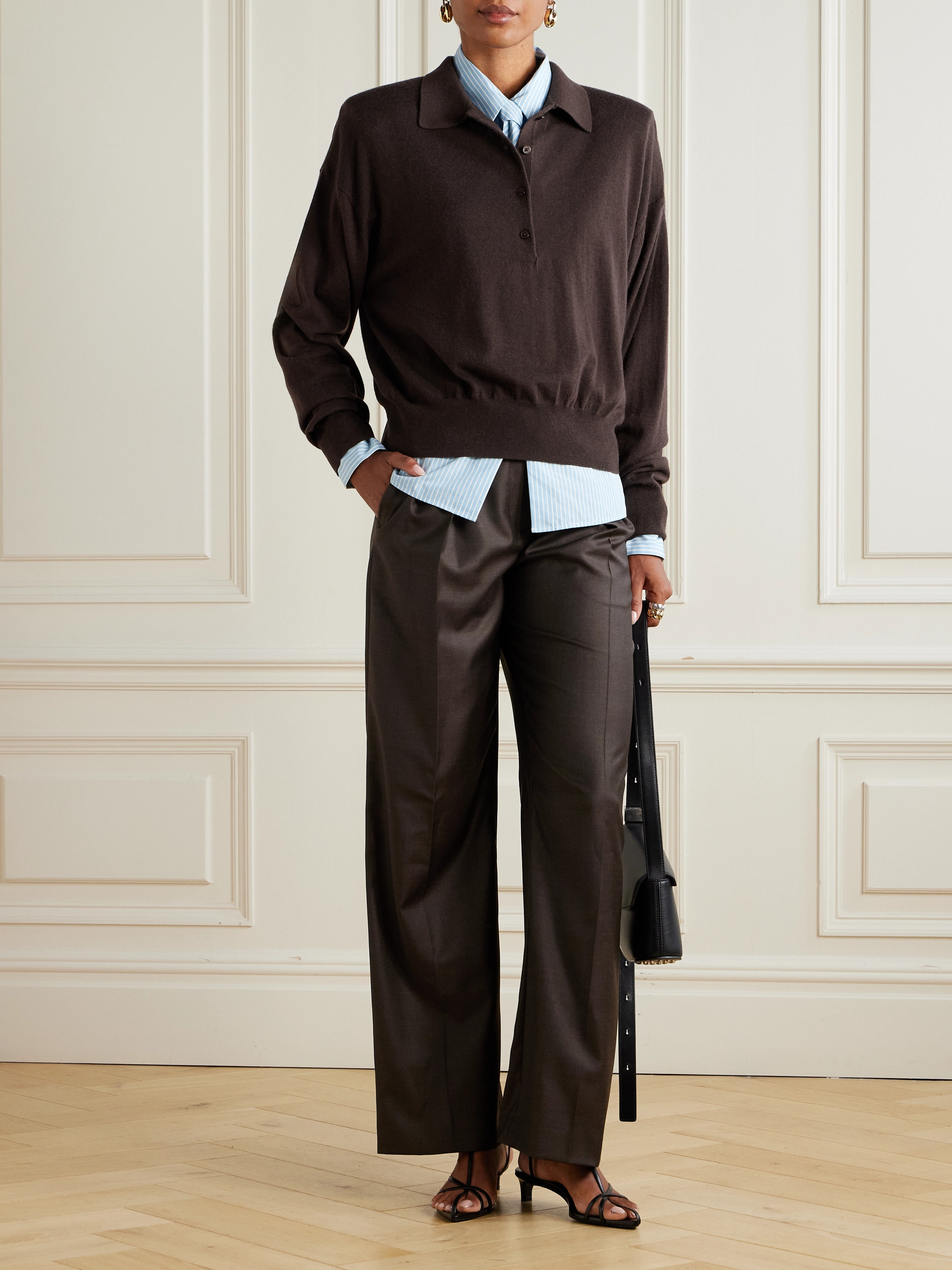 The Frankie Shop Croydon wool-blend polo shirt