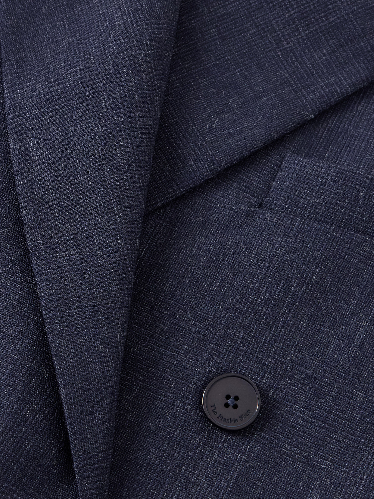 The Frankie Shop Jane Double-breasted Checked Wool Coat In Blue