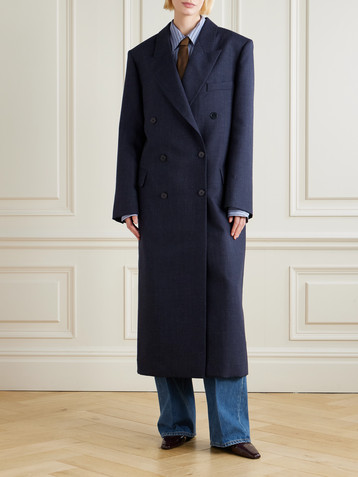 The Frankie Shop Jane double-breasted checked wool coat