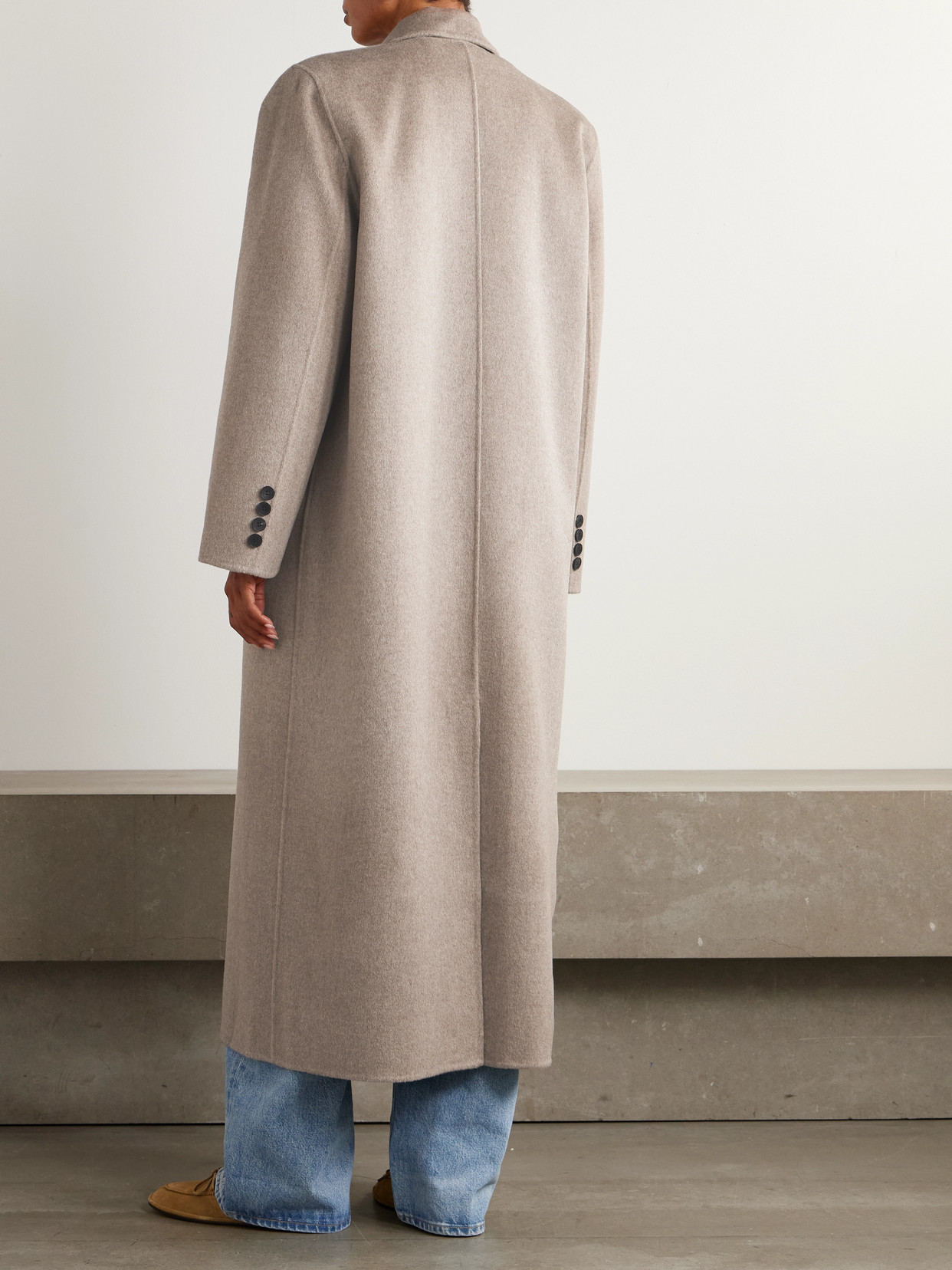Gaia Oversized Double-Breasted Wool-Blend Coat