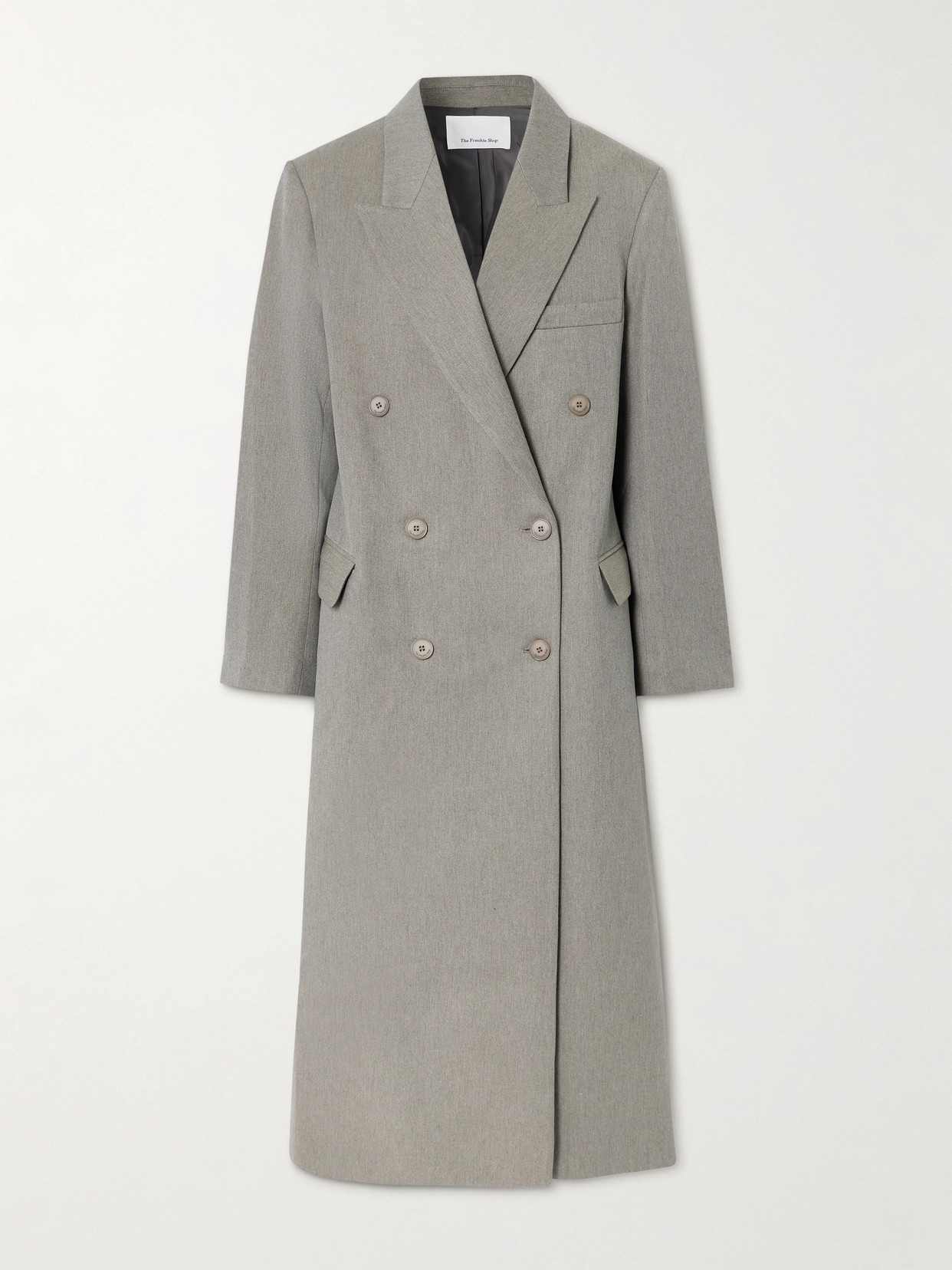 The Frankie Shop - Jane Double-breasted Twill Coat - Gray