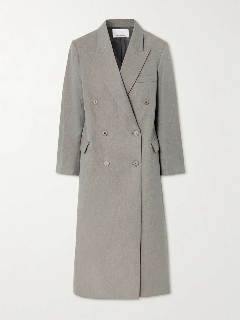 The Frankie Shop Jane Double-breasted Twill Coat