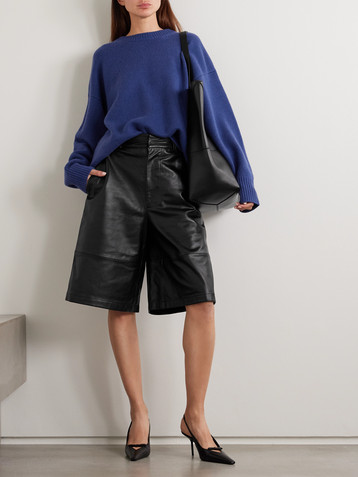 The Frankie Shop Olivia paneled leather shorts