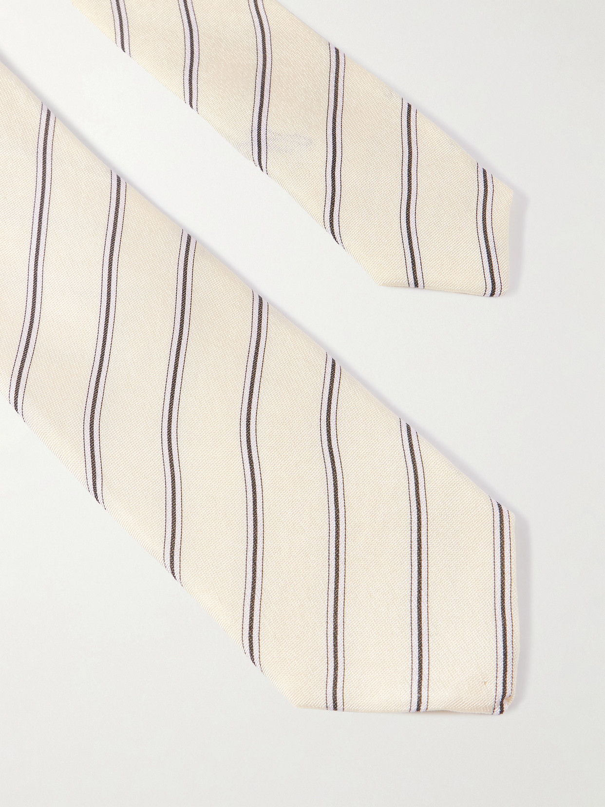 The Frankie Shop Lene Striped Twill Tie In Neutral