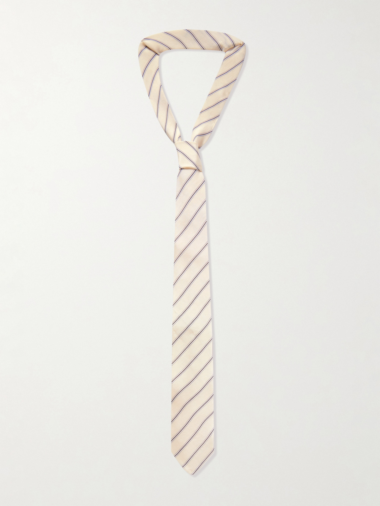 The Frankie Shop Lene Striped Twill Tie In White