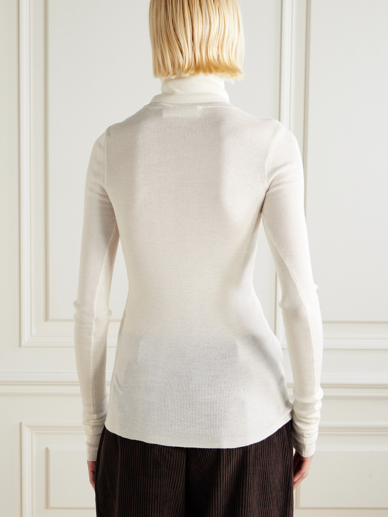 The Frankie Shop Utica Wool And Silk-blend Turtleneck Sweater In Multi